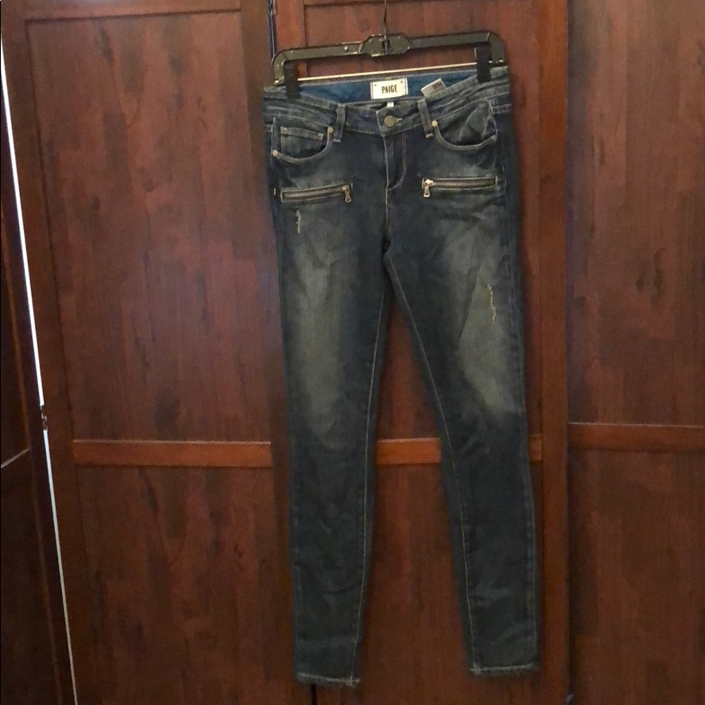 Paige women jeans indigo zip size 26